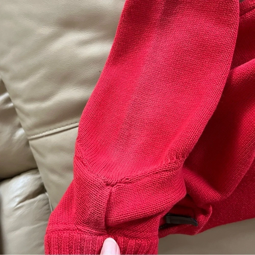 Carters Chunky Sweater Bright Coral Ribbed, Warm Quarter Zip Sweater Kids Sz 6